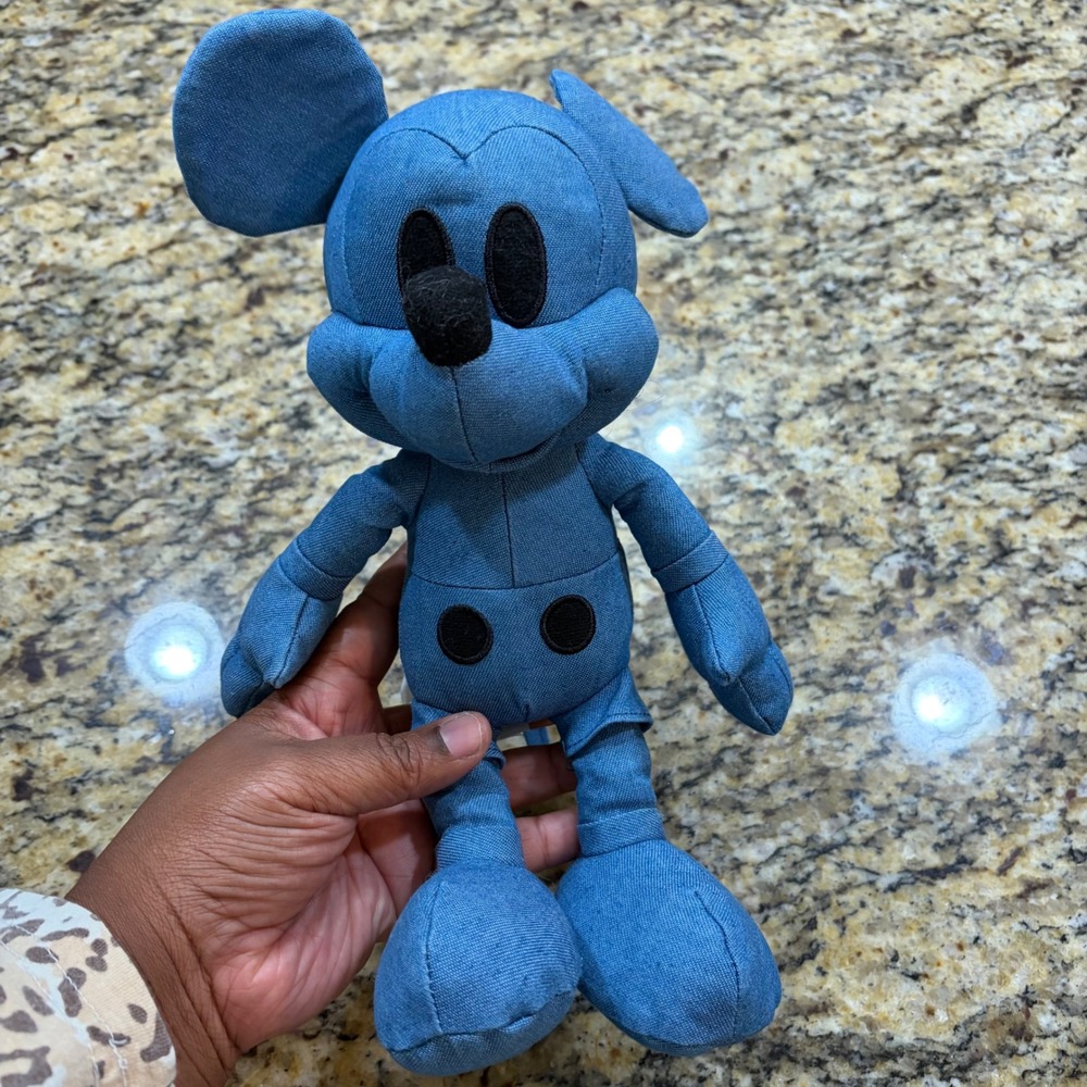 Disney American Eagle Mickey‎ Mouse Plush Special Edition Blue Denim Toy 13"